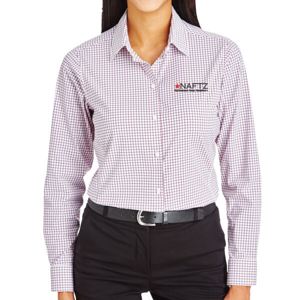 Women's CrownLux Performance® Micro Windowpane Woven Dress Shirt Thumbnail